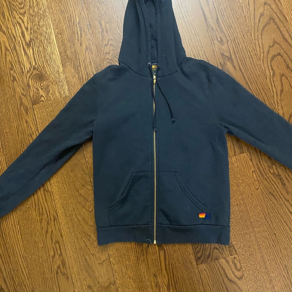 Charcoal neon pink aviator nation zip up